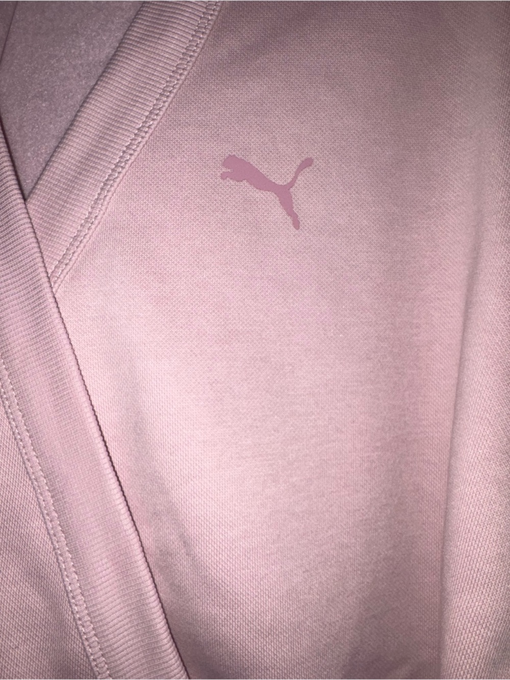 Puma Women's Light Pink V-Neck Pullover Sweater - Picture 5 of 13